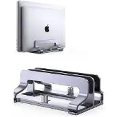 Famanu - Verticale laptopstandaard dubbele aluminium houder ruimtebesparend voor MacBook Dell HP Lenovo