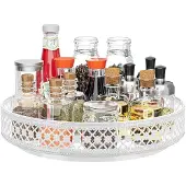 Famanu - Metalen dienblad 28 cm draaibaar wit keuken kast koelkast