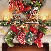 Ambiente Lunch Servetten - Hanging stockings