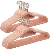 Famanu – Metalen kleerhangers, set van 30, roségoud en ruimtebesparend ontwerp