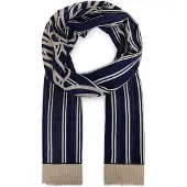 Tommy Hilfiger Sjaal 'Logo' beige / donkerblauw / wit