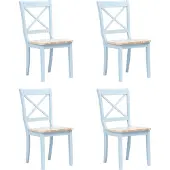 vidaXL Eetkamerstoelen 4 st massief rubberwood grijs en naturel