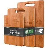 Famanu - Set van 3 Houten Snijplanken – Bamboe – Antibacterieel – 33/28/15 cm