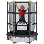 Happiq Kindertrampoline Ø140 cm – Tuintrampoline voor Kinderen 3-10 Jaar – Zwart