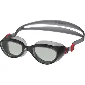 Speedo Junior Futura Hydrospex Zwembril Kind - Recreatieve Duikbril Kinderen - Anti condens & UV-bescherming - Comfortabele Pasvorm - Grijs/Rood