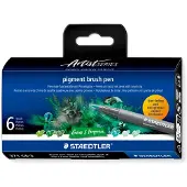 Staedtler - Artist Series - pigment brush pen set 6 kleuren greens & turquoises