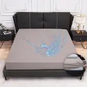 Famanu – Waterdichte matrashoes 180x200 cm, ademend hoeslakenmodel, grijs