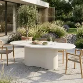 Giga Meubel Tuintafel Jessie Organisch Off-White 180cm