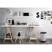 Curver CHIC BIN STYLE Abfallbehälter M [25L], silber 272236 Afvalbak Kunststof Zilver 1 stuk(s)