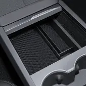 Markenlos Opbergvak voor de middenconsole, met zachte bekleding en meerdere compartimenten - Zwart