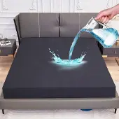 Famanu – Waterdichte en ademende matrashoes 160x200 cm, geschikt bij incontinentie, donkergrijs