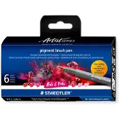 Staedtler - Artist Series - pigment brush pen set 6 kleuren reds & pinks