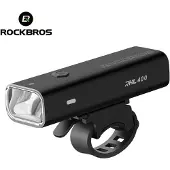 RockBros Fietslamp 400 Lumen – USB Oplaadbare Koplamp – Waterdicht IPX6 – 2000 mAh – Voor Elektrische Fiets, MTB, Stadsfiets – 4 Modi + 200m Bereik
