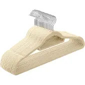 Famanu – Fluwelen antislip kleerhangers, set van 20, ultradun met draaibare haak