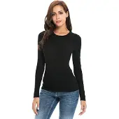 AWR Hoogkwalitatieve Dames Thermo / Fleece / Warmte Shirt | Zwart - M/L