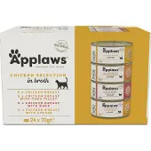 Applaws Multipack Kippenbouillon Selectie Kattenvoer 70 G 24 Eenheden