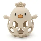 Magni - Teether ball with duckling in LFGB silicone, beige - (5630)