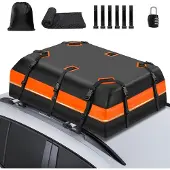 Markenlos bagagebox, 566 liter / 20 kubieke voet, gemaakt van 1000D materiaal, opvouwbaar – zwart