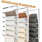 Famanu – Broekhangers set van 3, 6-in-1 multifunctionele kledinghangers voor kastorganisatie