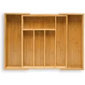 Famanu - Bamboe bestekbak, uitschuifbaar design, natuurlijk materiaal, duurzame keuken organizer