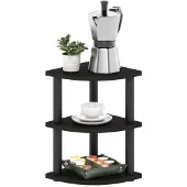 Famanu – Hoek organizer plank 3-laags – Compact rek voor koffiehoek – Zwart