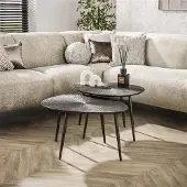 Hoyz Collection salontafel brown ray metal organisch brons donker set