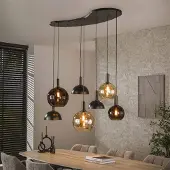 Hoyz hanglamp cluster 4+3-lichts sienna