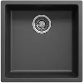 Pure.Sink Keukenwastafel 40x40 cm, zwart, inbouwmodel en opbouwmodel,