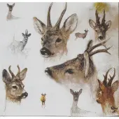 Ambiente Lunch Servetten - Portraits Of Deer - - 33x33 cm