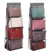 Famanu – Set van 2 hangende handtas organizers met transparante vakken