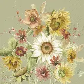 IHR Lunch servetten - Late Summer Flowers Green