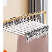 Famanu – Metalen broekhangers met antislip clips, set van 10, ruimtebesparend