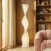 LUCANDE Vloerlampe , Novelle, dimbare, Wit, Woonkamer, Kunststof, Designer