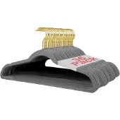 Famanu – Fluwelen kleerhangers met gouden haak, set van 36, stevig en ruimtebesparend