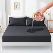 Famanu – Waterdichte en ademende matrasbeschermer 90x200 cm, hoeslakenmodel, antraciet