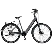 Rabeneick Comfort elektrische Stadtfiets 28 inch, elektrische fiets, stadsfiets, middenmotor 75 Nm, pedelec met 36V 14,5Ah accu, 522Wh, maximaal 150 km bereik grijs