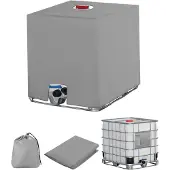 Famanu IBC-tankafdekking, 1000 liter, UV-beschermfolie, regenwateropslag, grijs