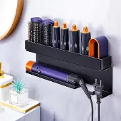 Famanu – Haardroger- en stylingtoolhouder zonder boren, zelfklevende wandorganizer