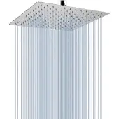 Famanu – Vierkante regendouchekop van 304 roestvrij staal, 25 cm, verchroomd, vervangende hoofddouche