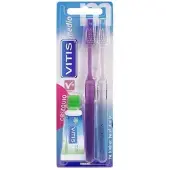 Vitis Set Medium Anticaries Toothbrushs 2 Units 15ml Transparant
