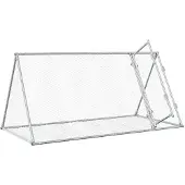 vidaXL Konijnenhok Zilver, 200x105x91 cm, verzinkt staal