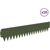 vidaXL Grasmaatrand, 20 stuks, 103 x 20 cm, staal, olijgroen
