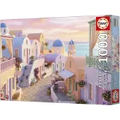 Educa Dreamy Santorini Puzzel, 1000 stukjes, meerkleurig. Geschikt voor kinderen, meerkleurig, één maat