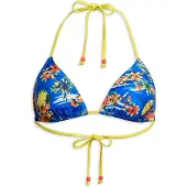 Superdry Dames Triangel bikinitop met blauwe bandjes (M), Strandkleding, Gerecycled polyester, Duurzaam W3010397A