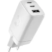 Fresh 'n rebel Oplader iPhone & Samsung – 67W Adapter 2x USB-C & USB-A (3 poorten) – Veilige Snellader iPhone & Samsung – Ice Grey