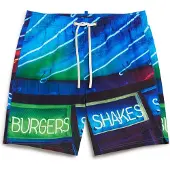 Superdry Gerecyclede Zwemshort met Fotoprint - 43 cm Blauw Grootte: L