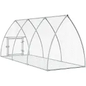 vidaXL Konijnenhok Zilver, 105x300x120 cm, verzinkt staal