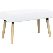 vidaXL Kanaalgeplooide Bank Wit 80 x 40 x 46 cm Stof