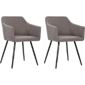 vidaXL Eetkamerstoelen draaibaar 2 st stof taupe