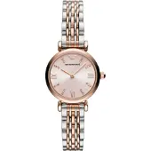 Emporio Armani AR11223 Roze wijzerplaat tweetonig dameshorloge
